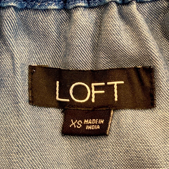 Loft Chambray Off The Shoulder Jumpsuit - Picture 6 of 8